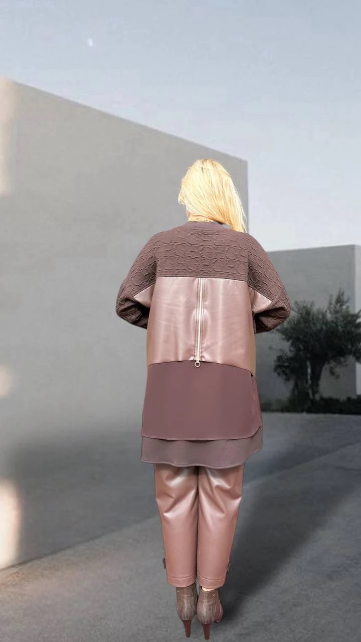GHİSA DERİ DETAY CEKET PANTOLON TAKIM