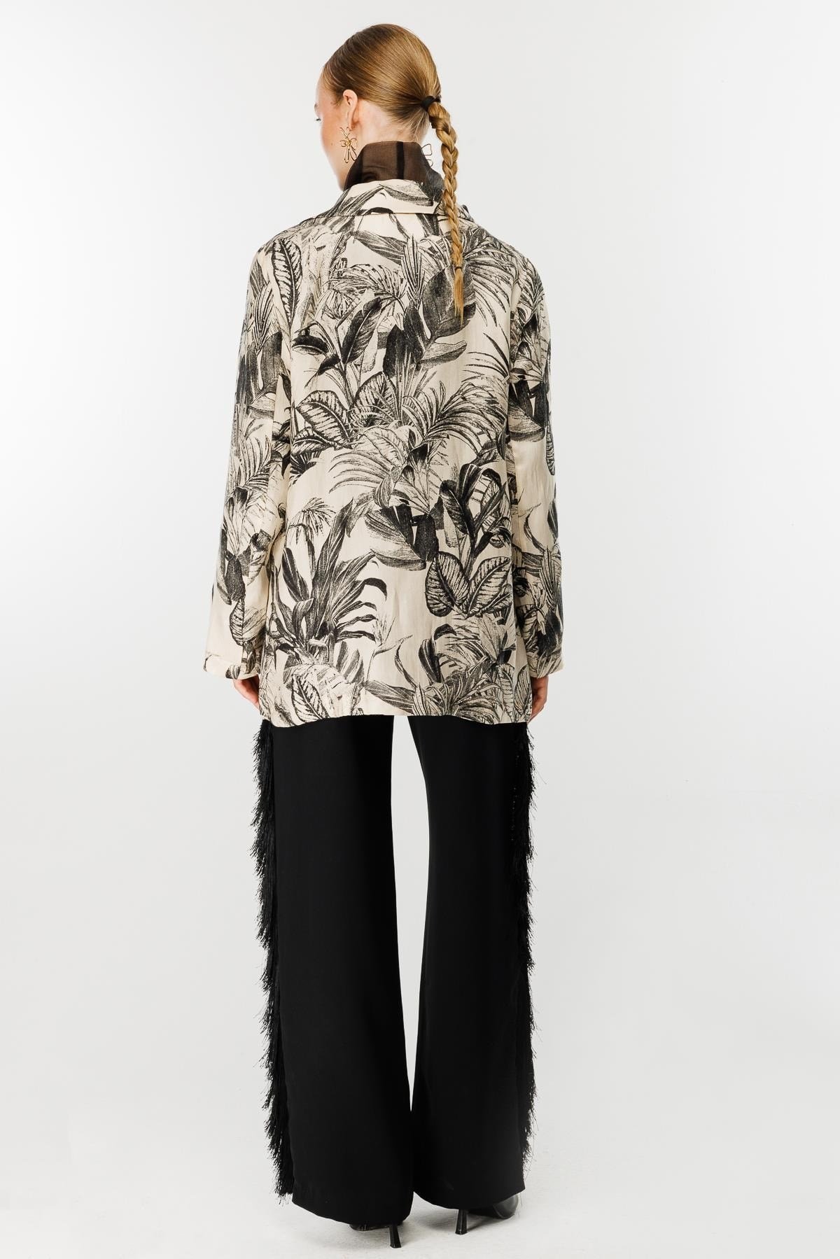 GHİSA DESENLİ BLAZER TİP CEKET
