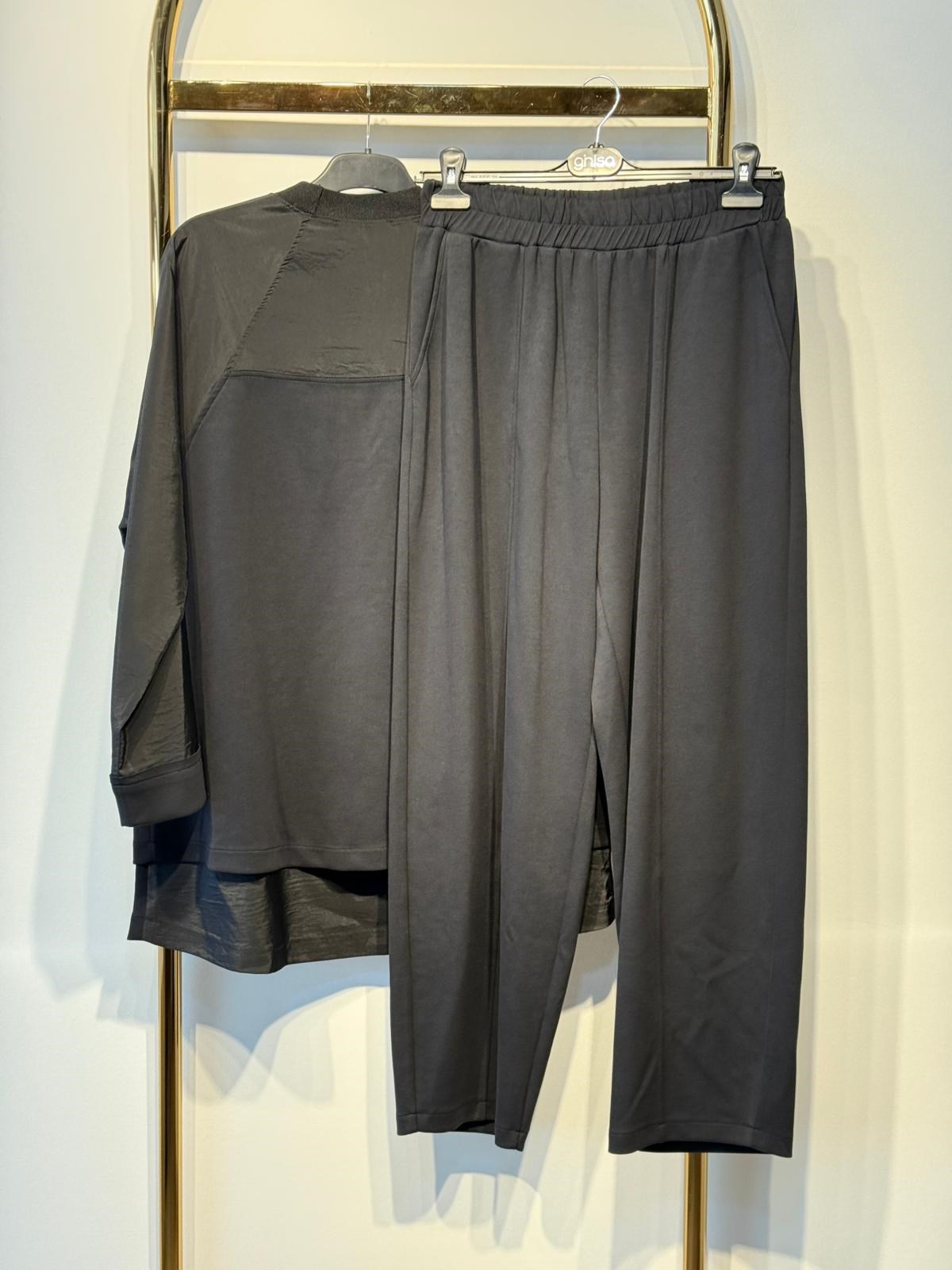 GHİSA Ferumuar Tasarım Mix Kumaş Tunik Pantolon Takım