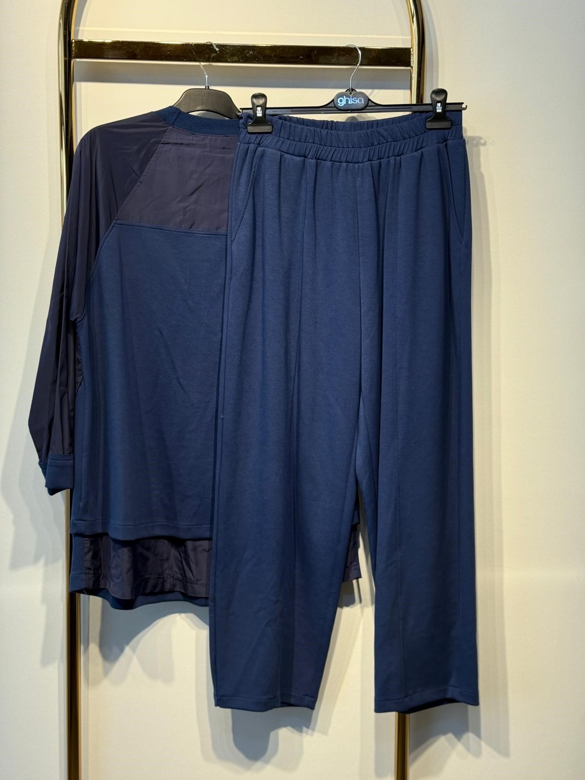 GHİSA Ferumuar Tasarım Mix Kumaş Tunik Pantolon Takım