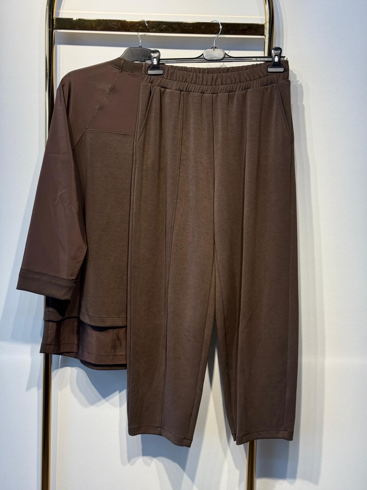 GHİSA Ferumuar Tasarım Mix Kumaş Tunik Pantolon Takım