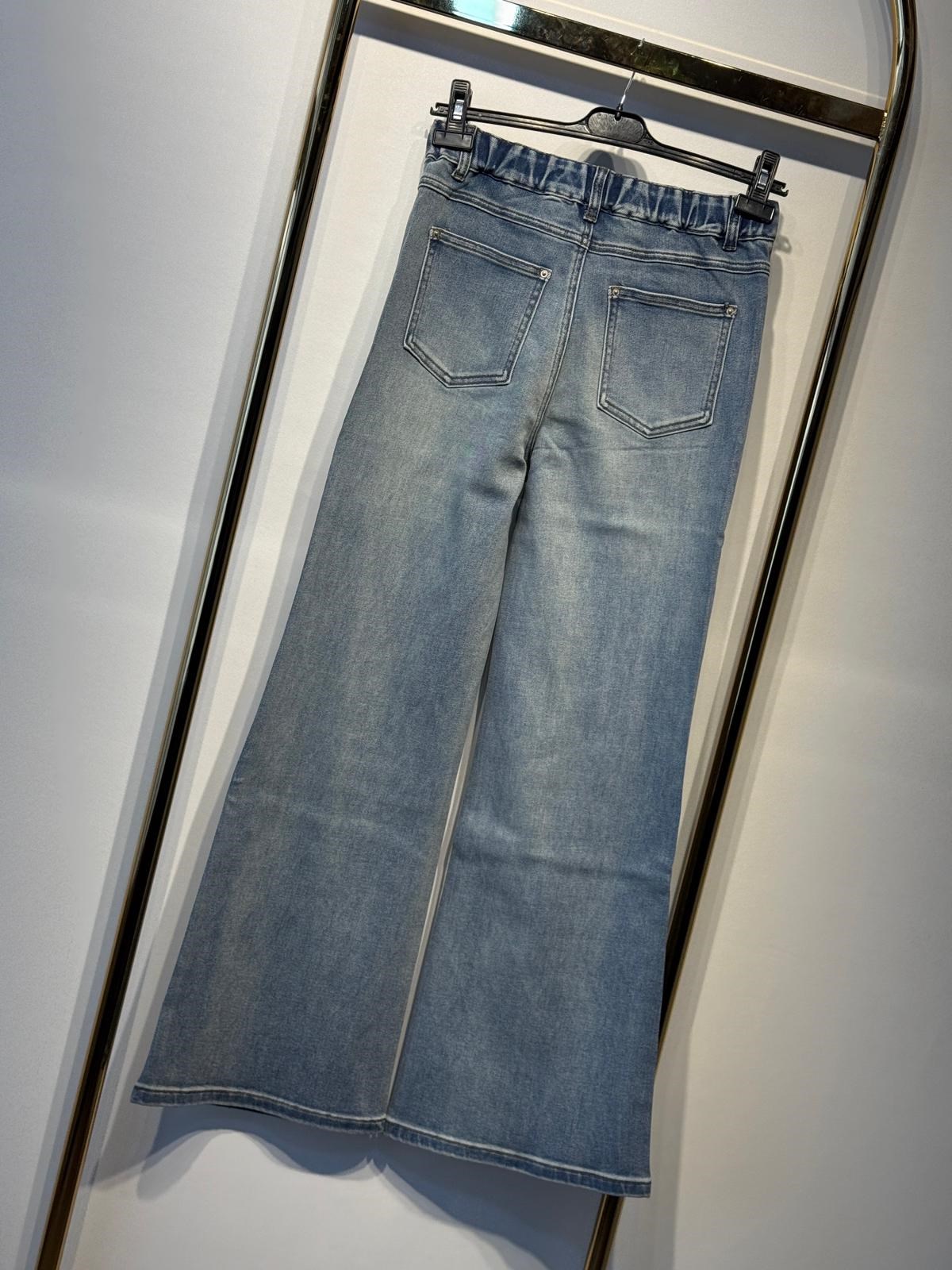 GHİSA Full Pırlanta İşlemeli Rahat Denim Jeans Pantolon