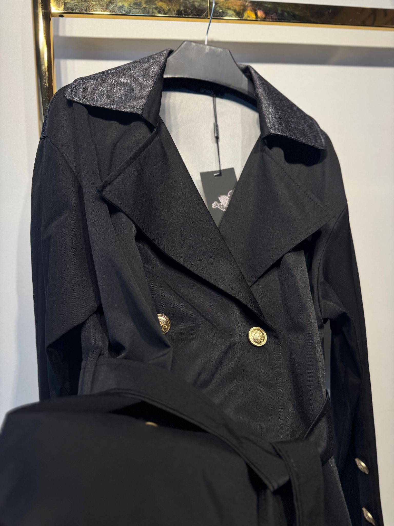 GHİSA Gold Düğme Detaylı Jeans Mix Kısa Trenç