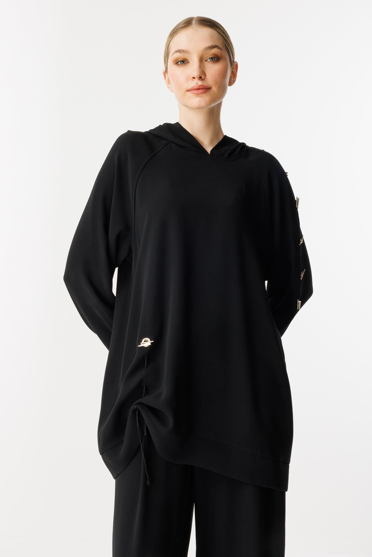 GHİSA Omzu Düğme Detaylı Sweatshirt Pantolon Takım