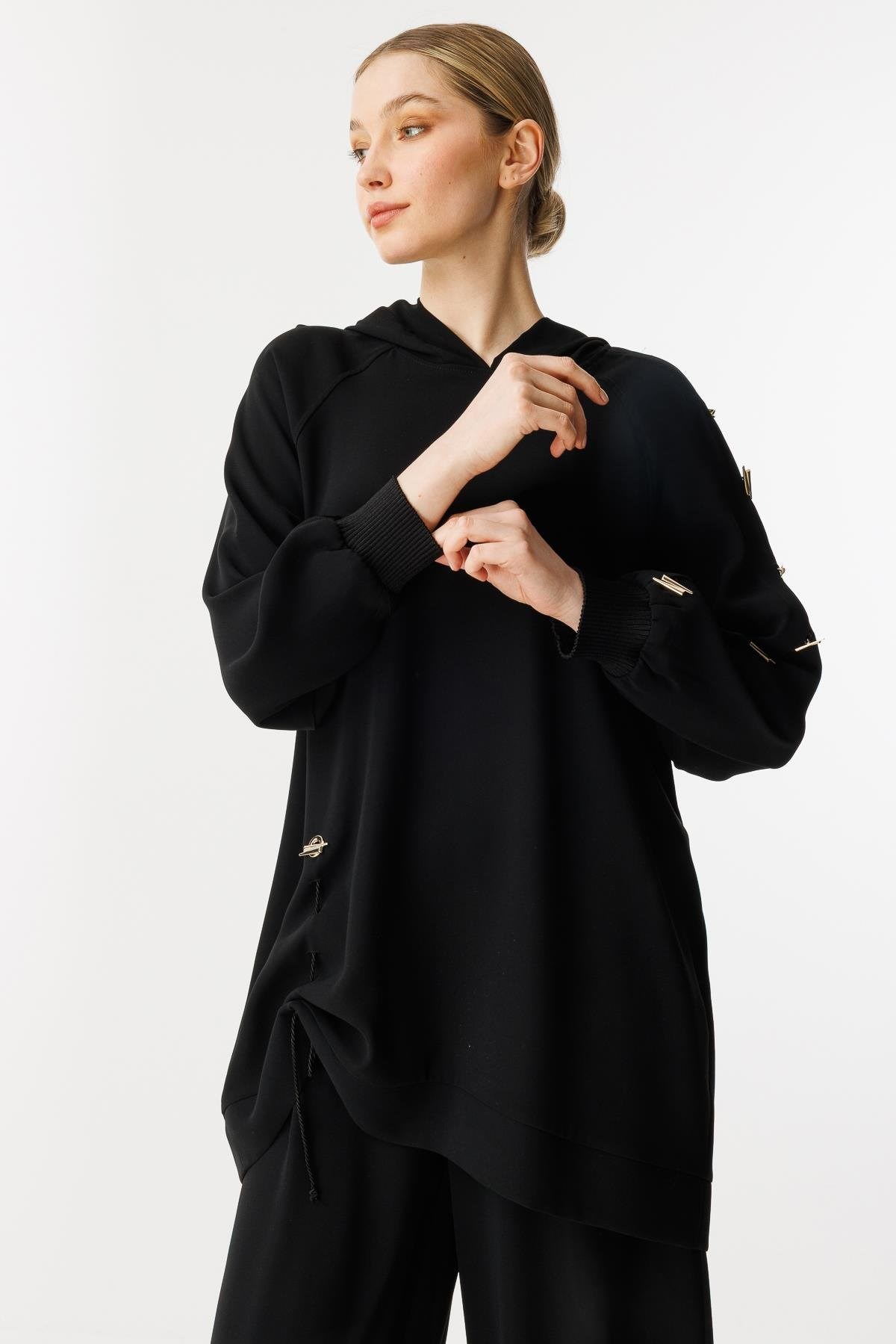 GHİSA Omzu Düğme Detaylı Sweatshirt Pantolon Takım