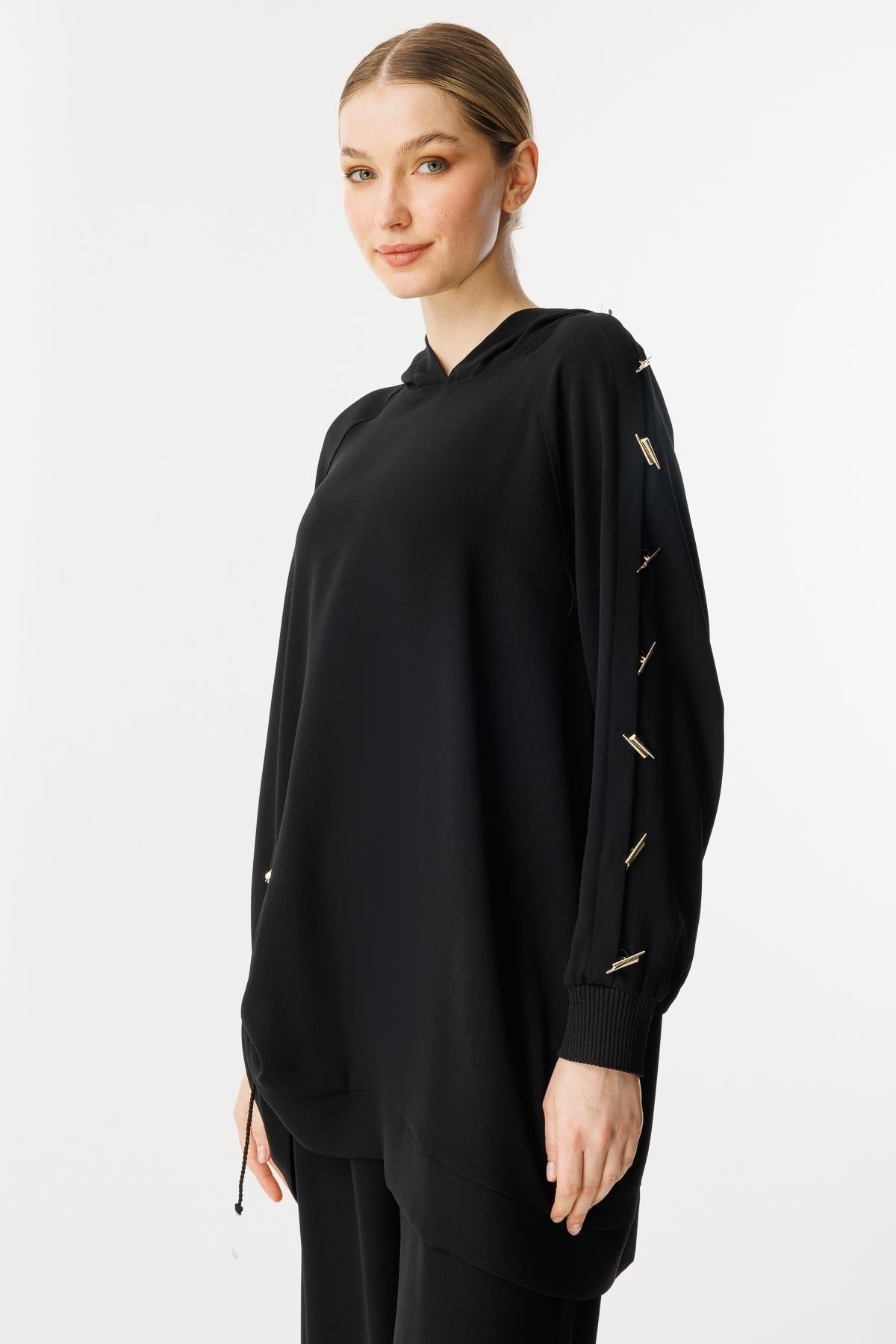 GHİSA Omzu Düğme Detaylı Sweatshirt Pantolon Takım