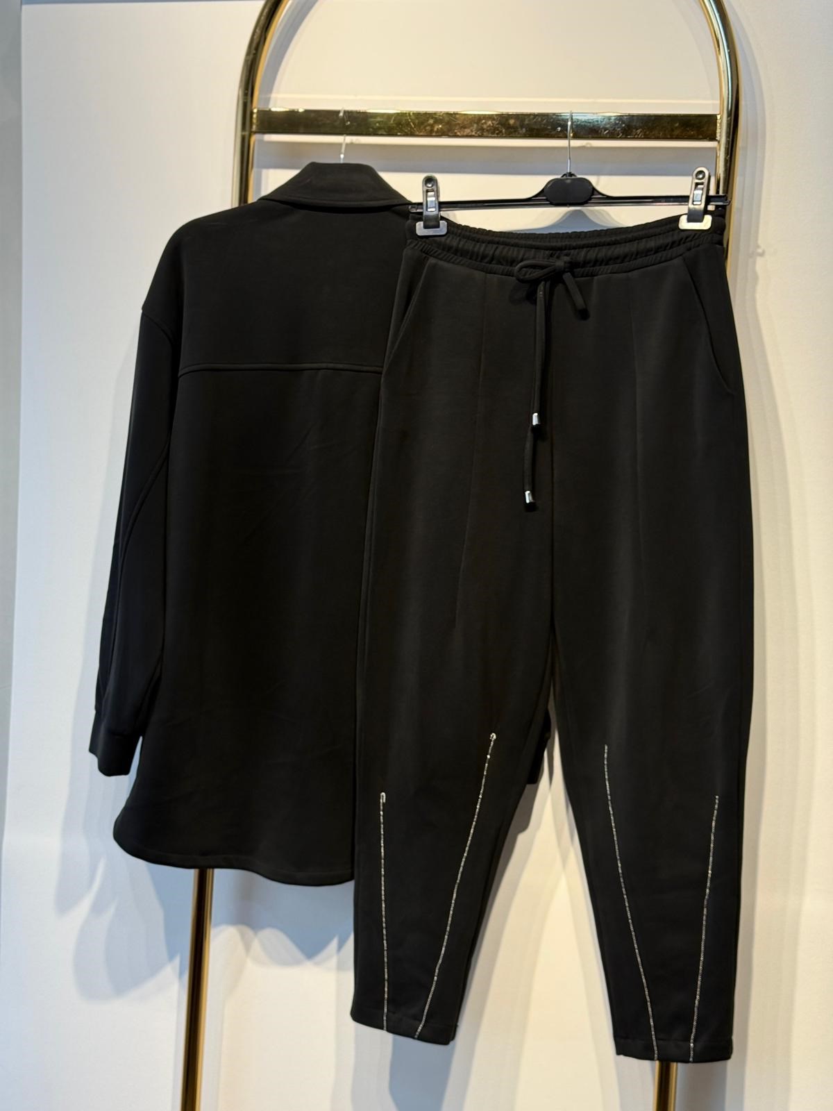 GHİSA Önden Çıtçıtlı Su Yolu Bilye İşlemeli Tunik Pantolon Takım