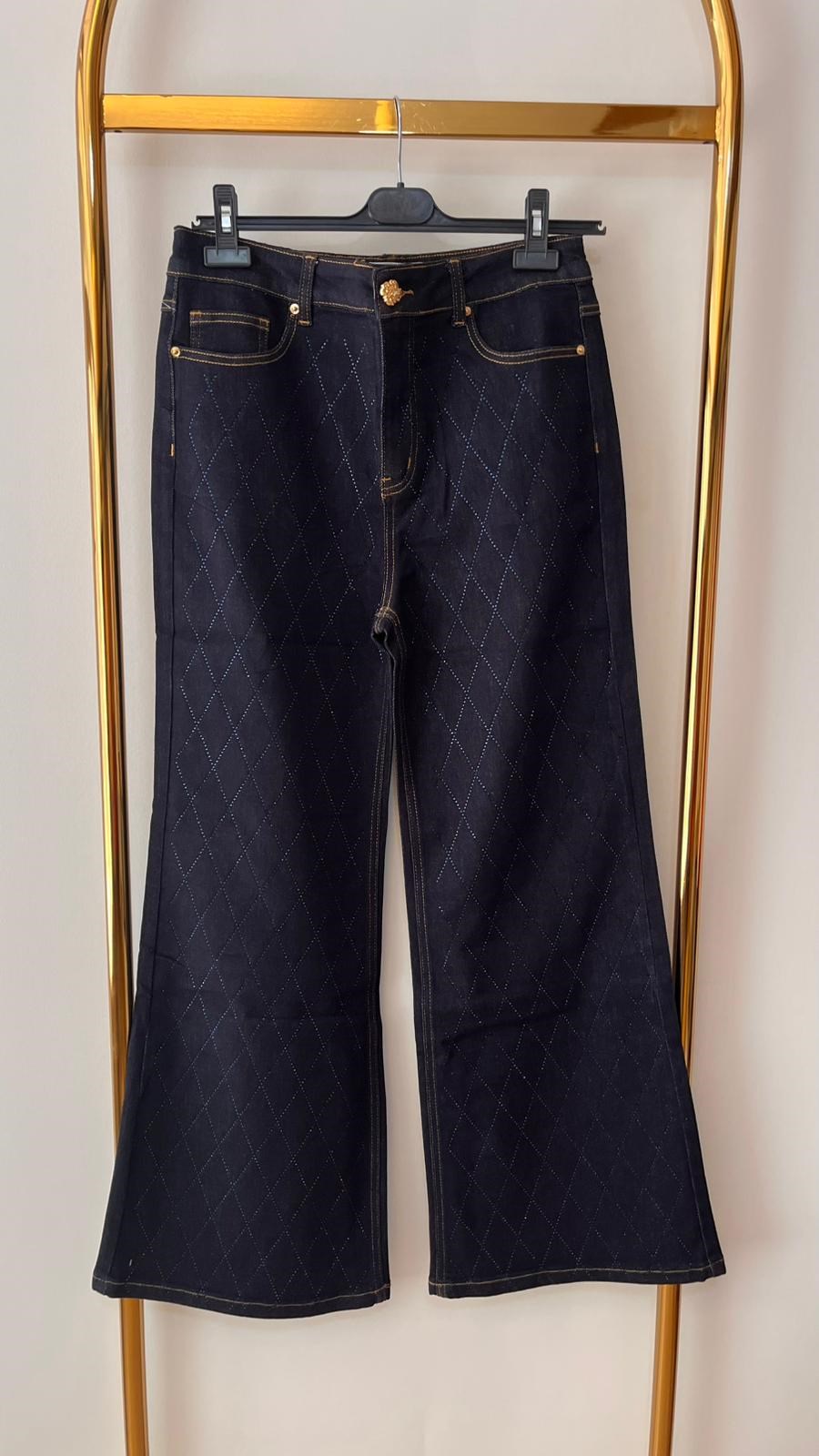 GHİSA Parlak Taş İşleme Geniş Paça Pantolon