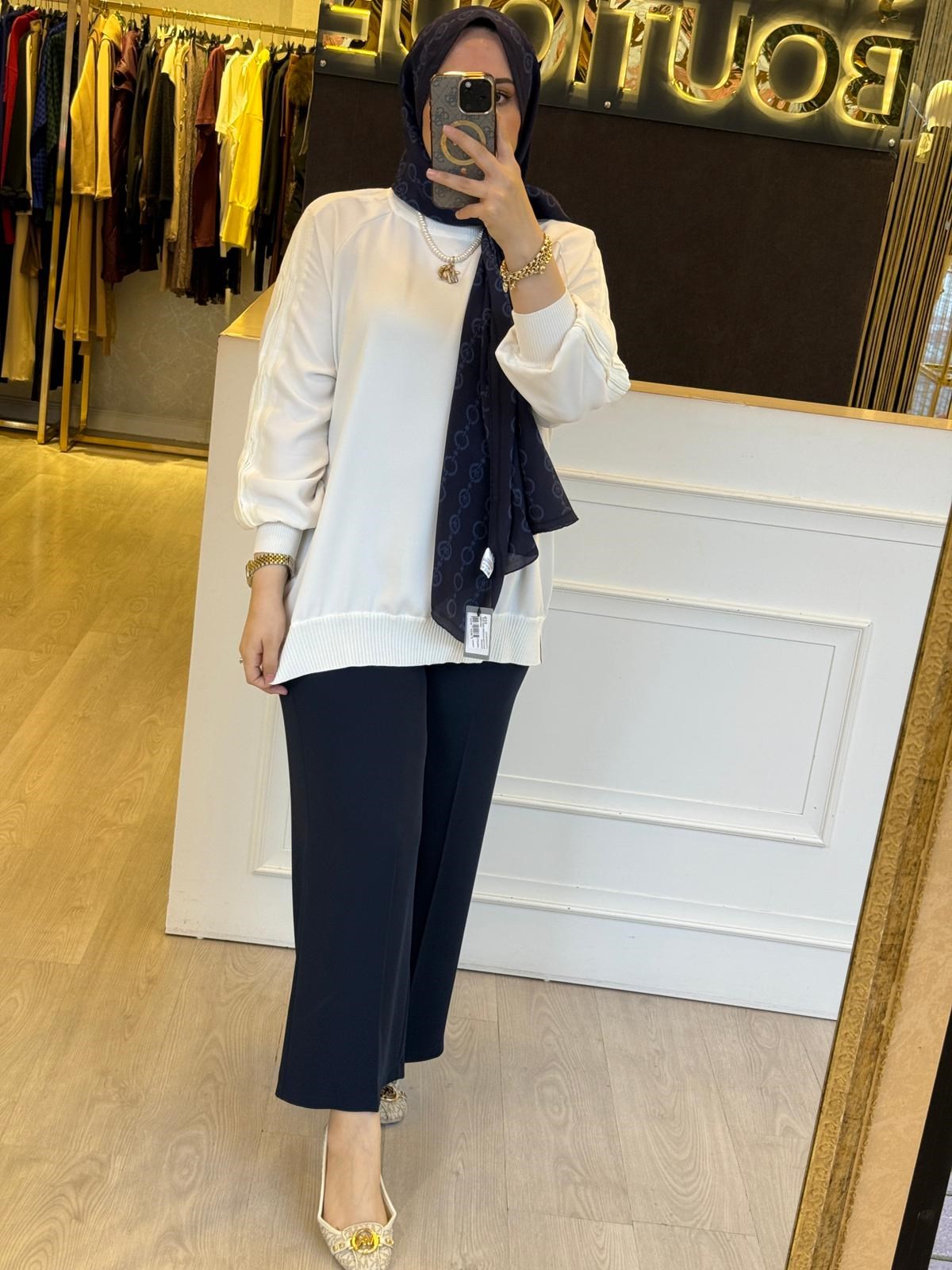 GHİSA Şifon Mix Triko Rahat Tunik