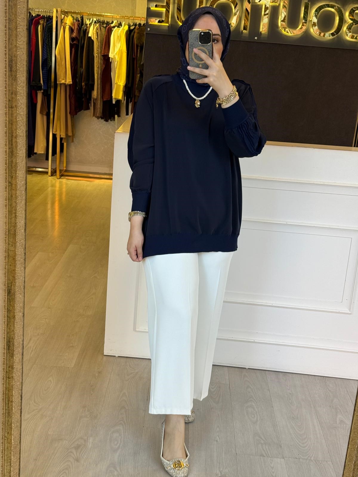 GHİSA Şifon Mix Triko Rahat Tunik