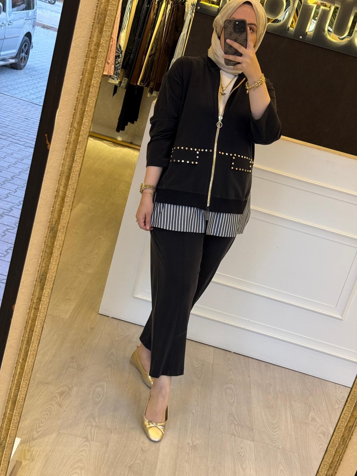 GHİSA Zımba Detaylı Ceket Pantolon Takım