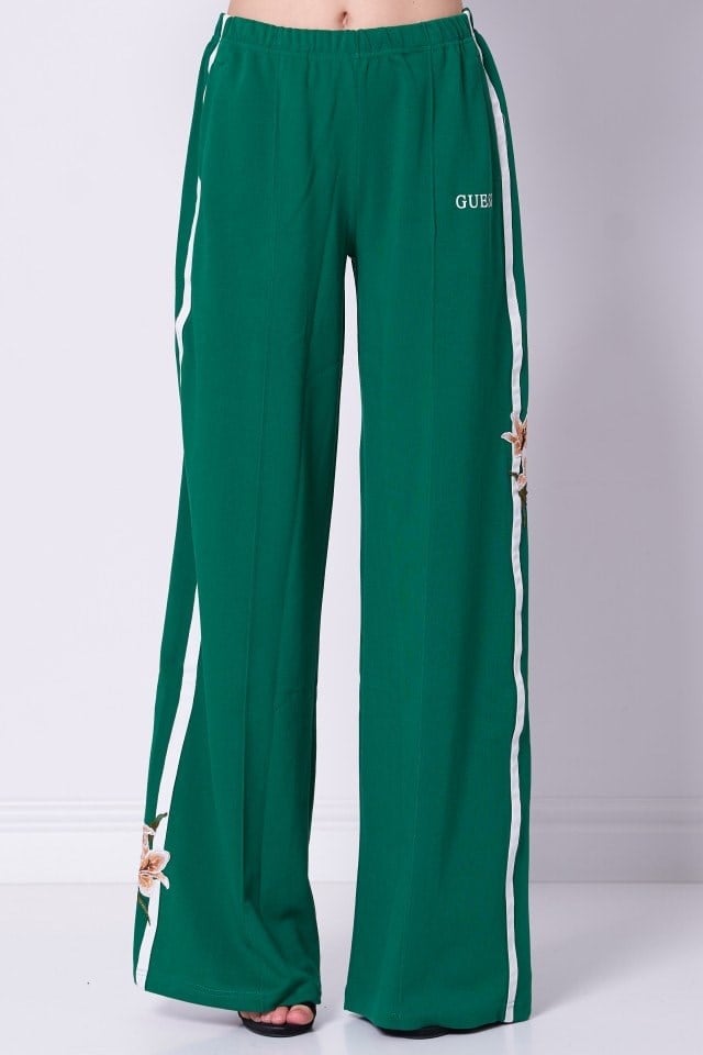 GUESS Çiçek nakış işlemeli düz kesim pantolon