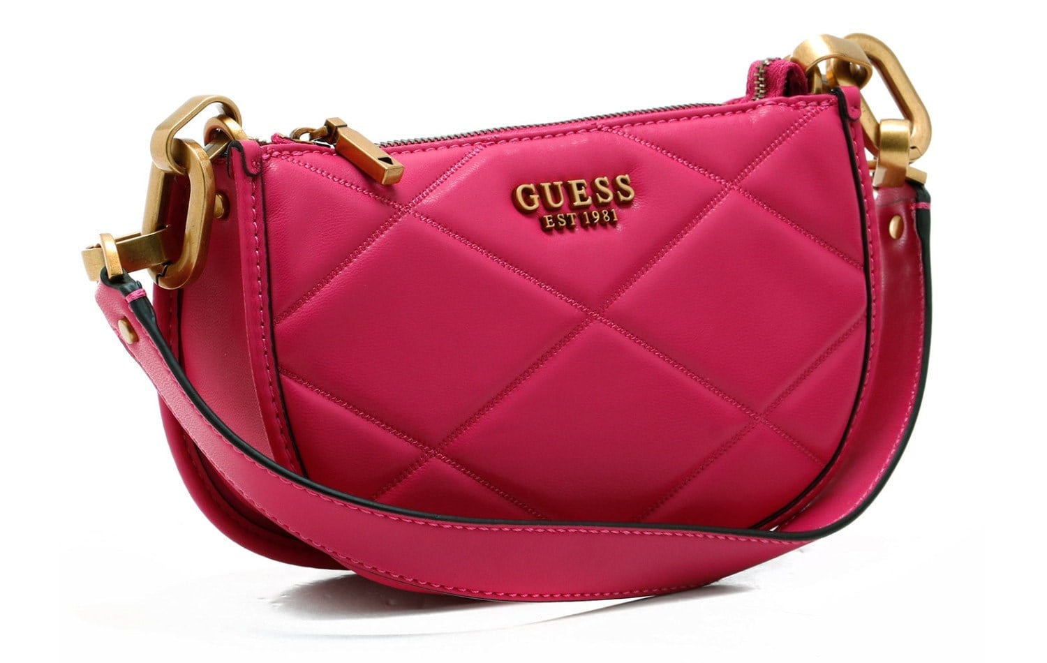 GUESS Geniş Kapitone desenli omuz/el çantası