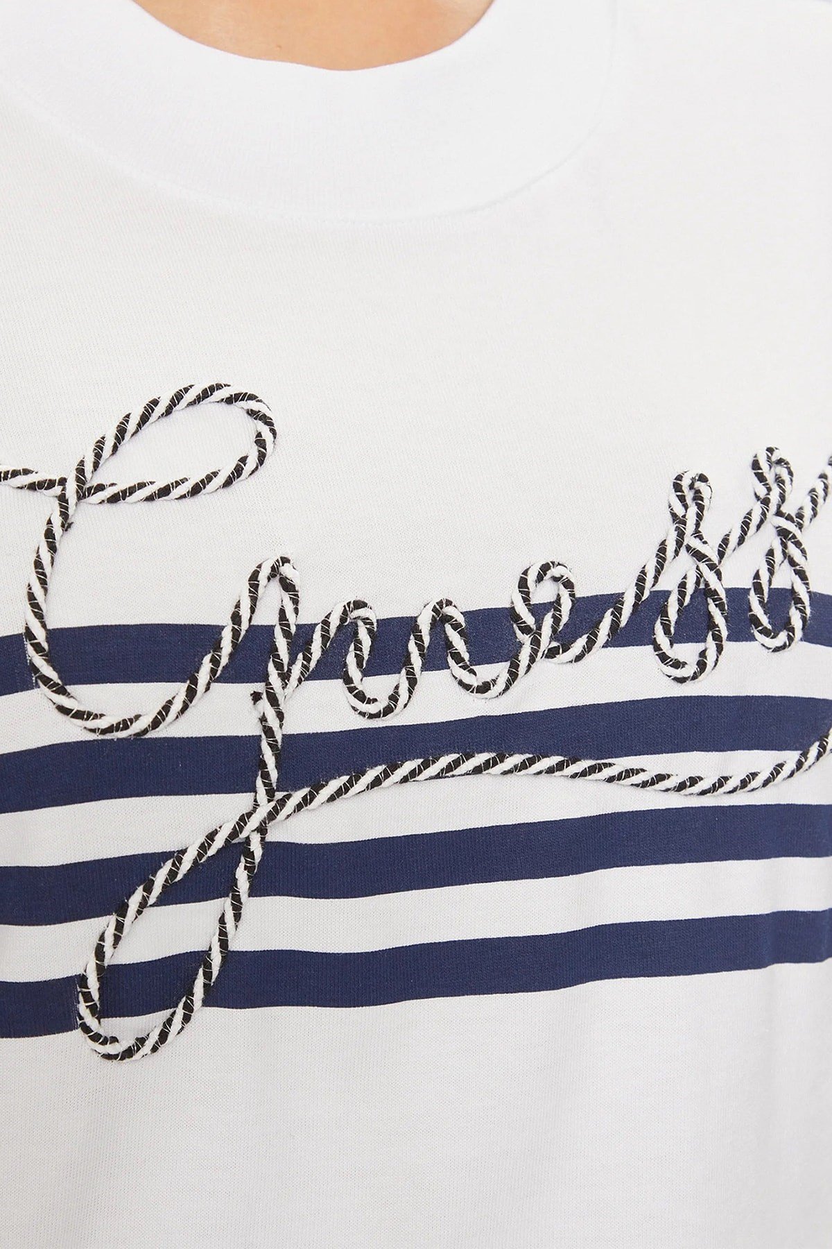 GUESS Marina Pamuklu Çizgili Crop
