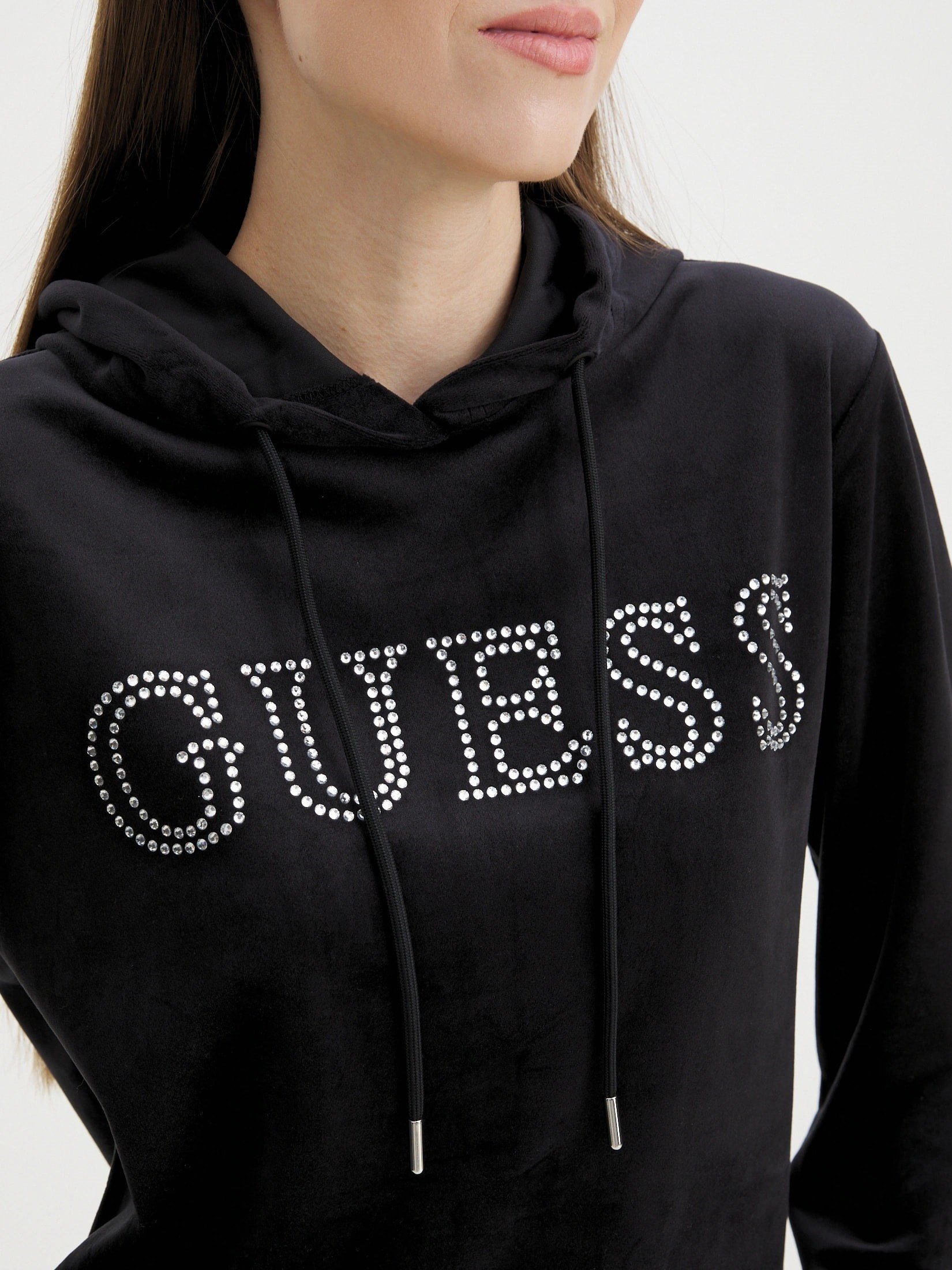 GUESS Önde taşlı logolu sweatshirt