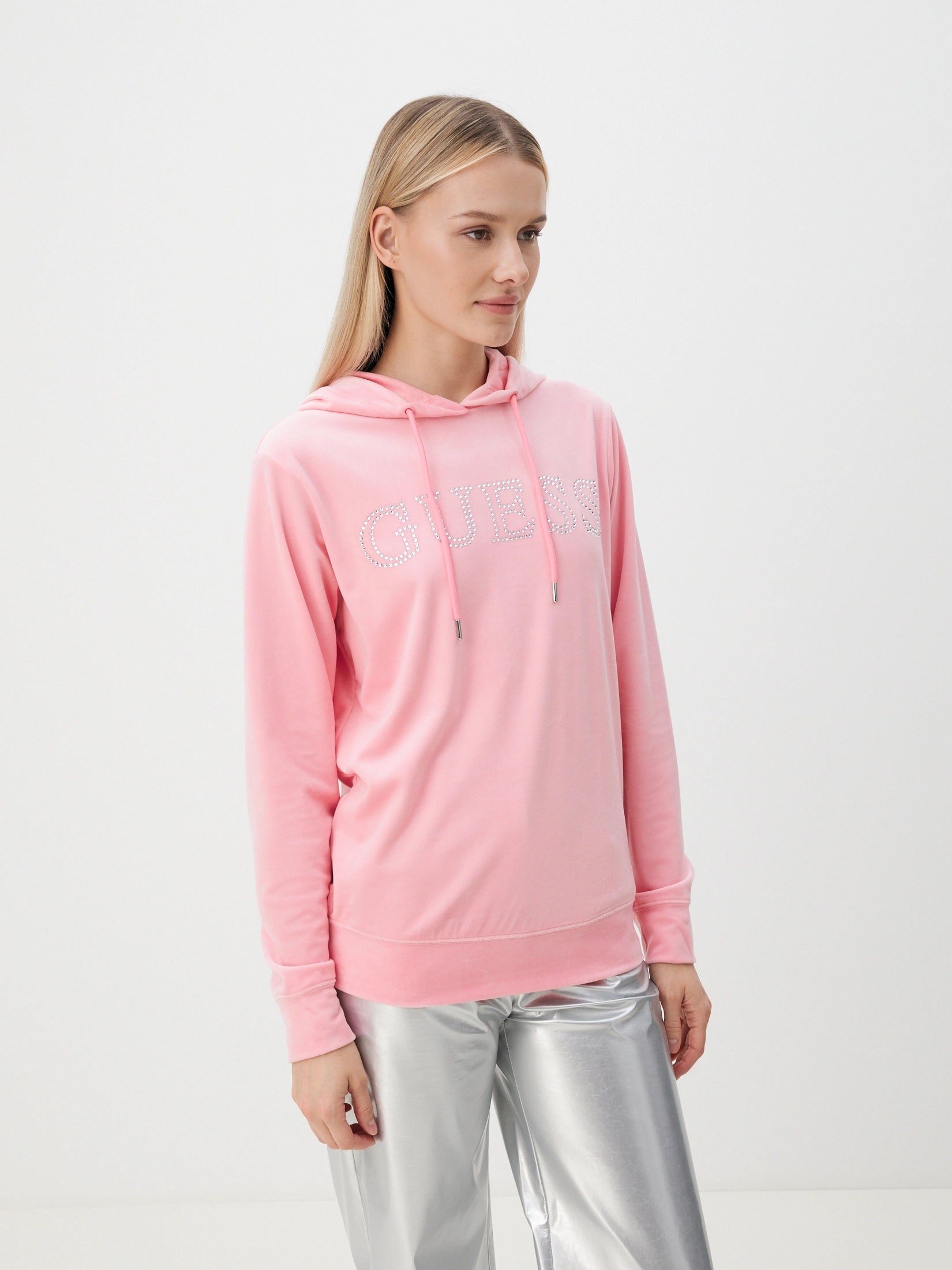 GUESS Önde taşlı logolu sweatshirt
