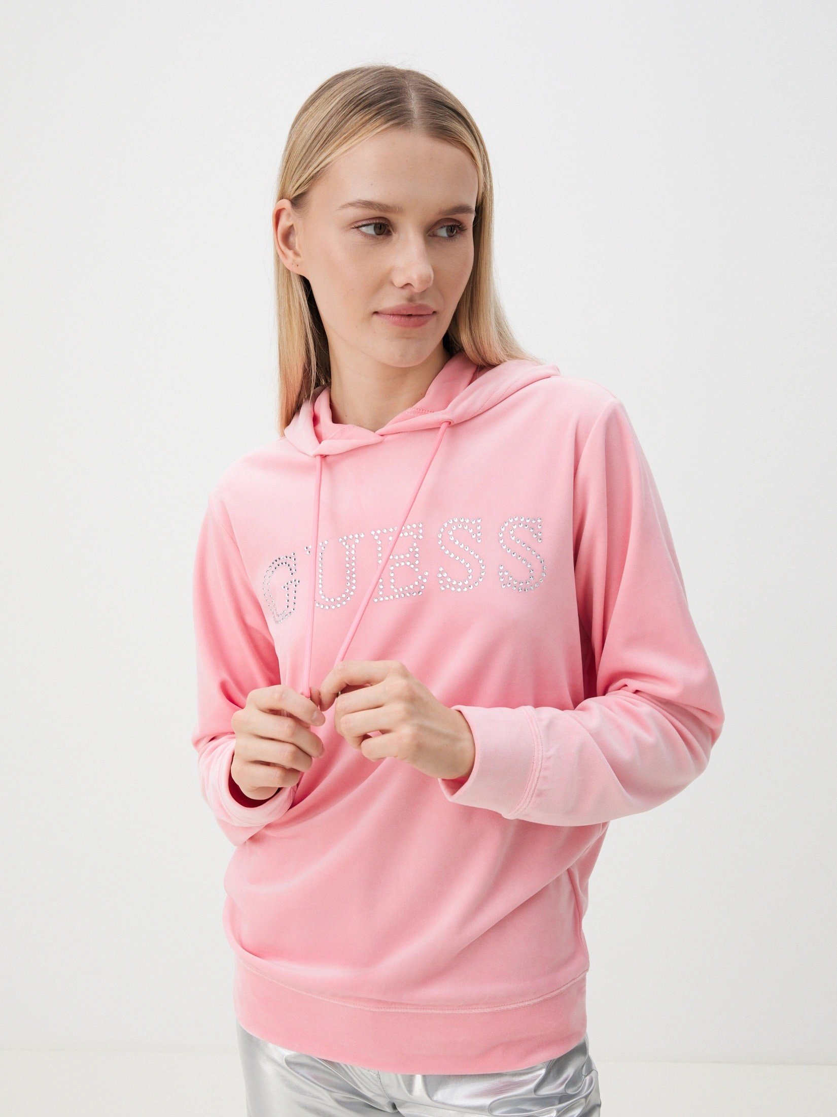 GUESS Önde taşlı logolu sweatshirt