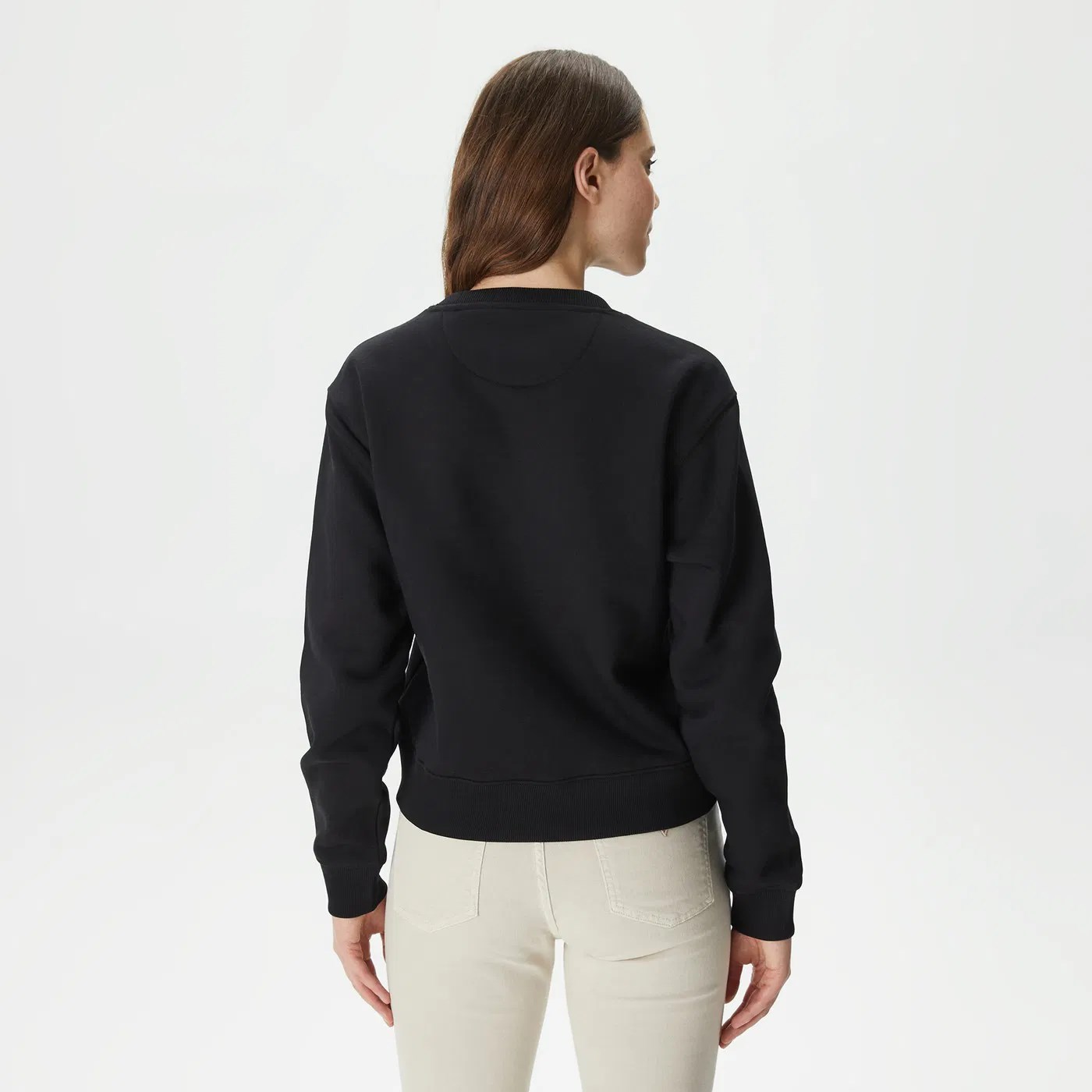 GUESS Önü El yazısı nakış işleme uzun kol sweat