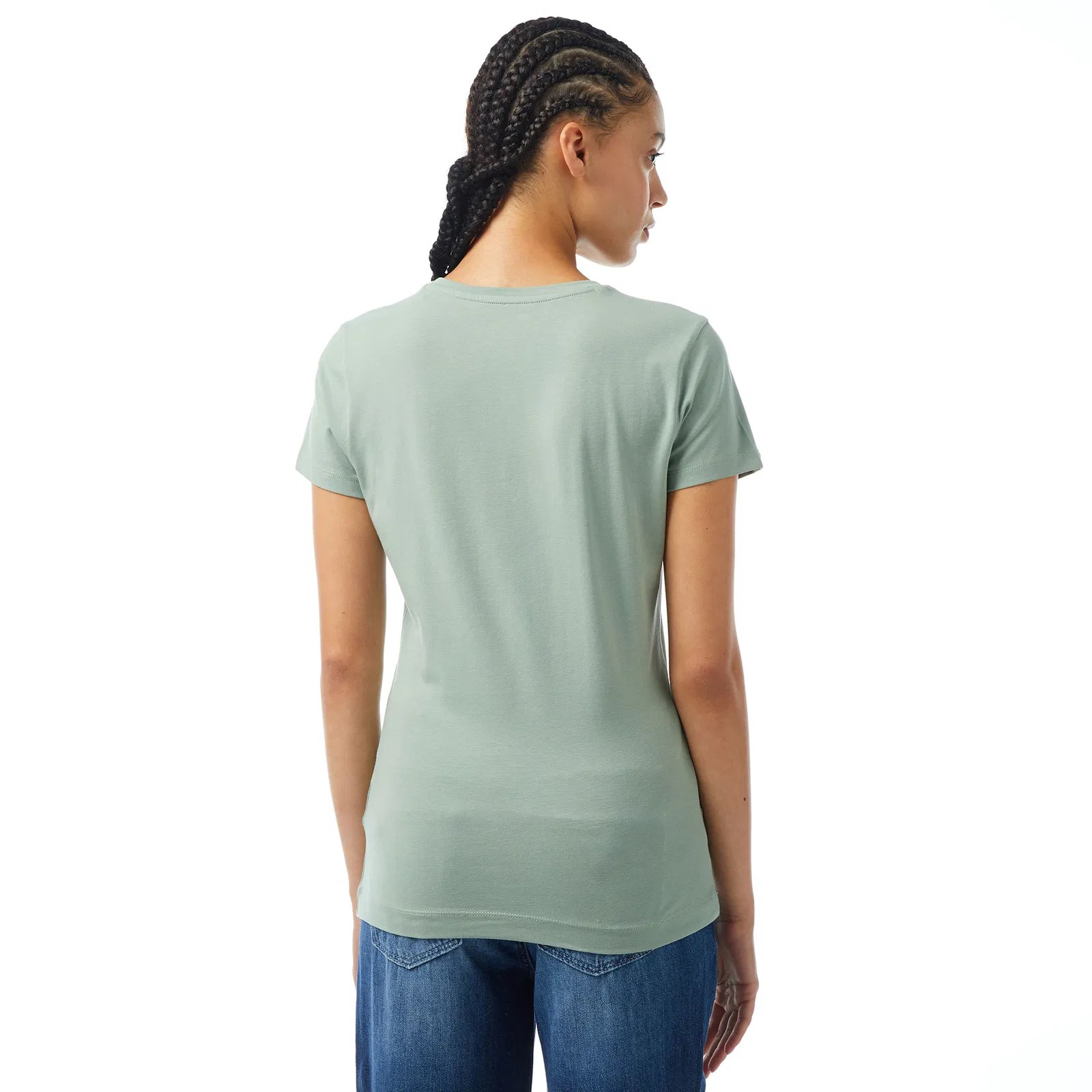 GUESS Satın Pamuklu Slim Fit Tshirt