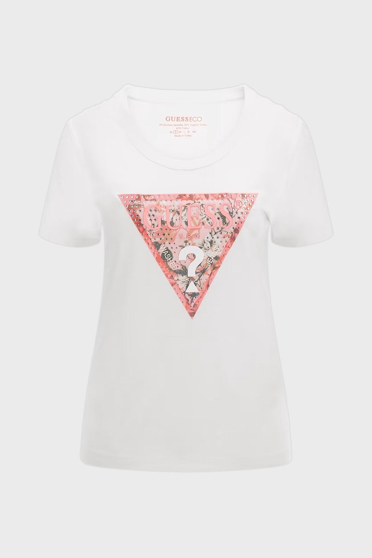 GUESS Satın Pamuklu Slim Fit Tshirt