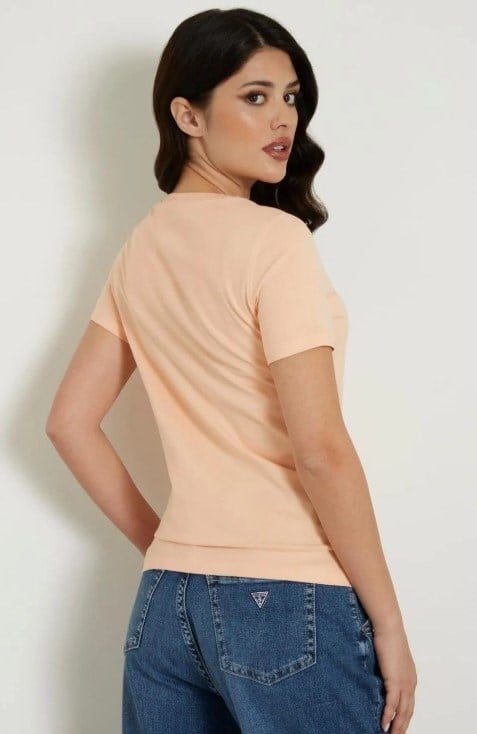 GUESS Sequins Biiklet Yaka önü pul amblem Tshirt