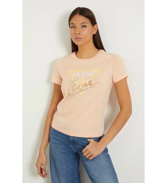 GUESS TAŞ AMBLEMLİ TSHİRT