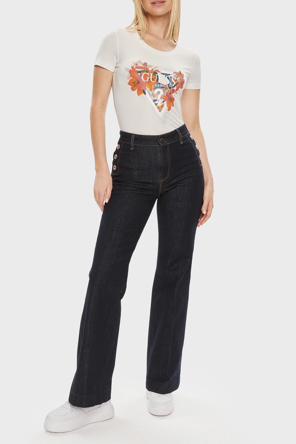 GUESS Tropical Pamuklu Slim Fit Tshirt