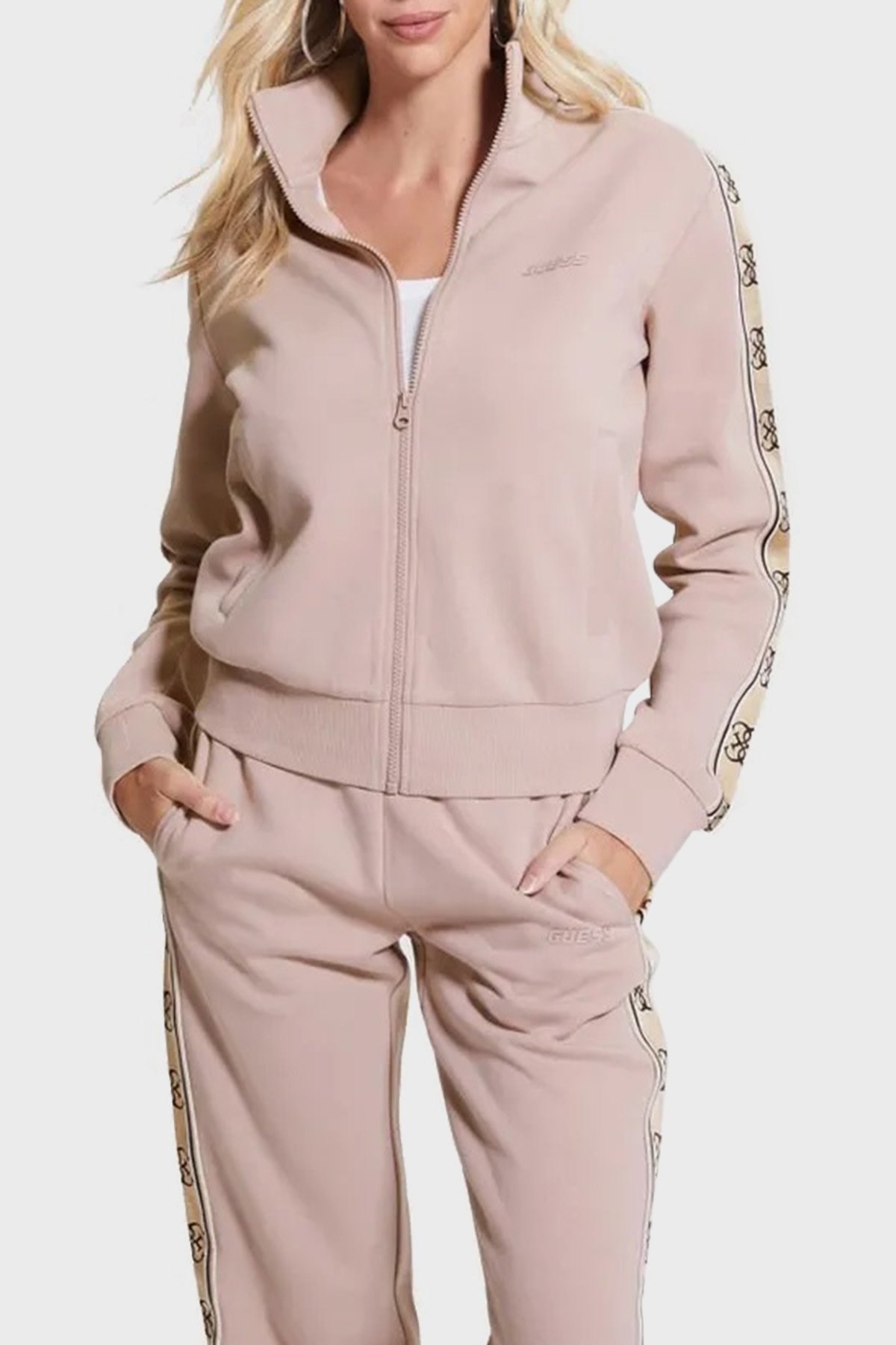 GUESS Yan logo şeritli sweatshirt