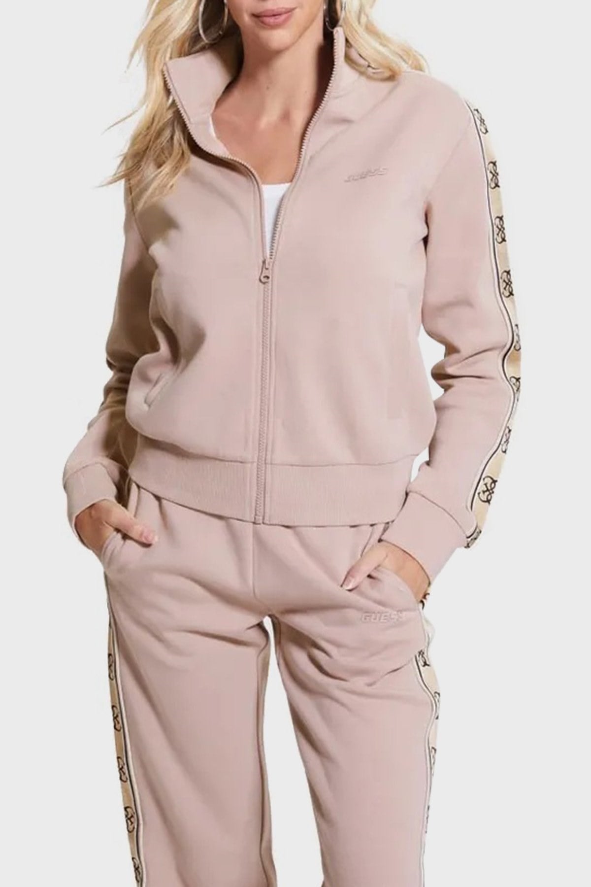 GUESS Yan logo şeritli sweatshirt