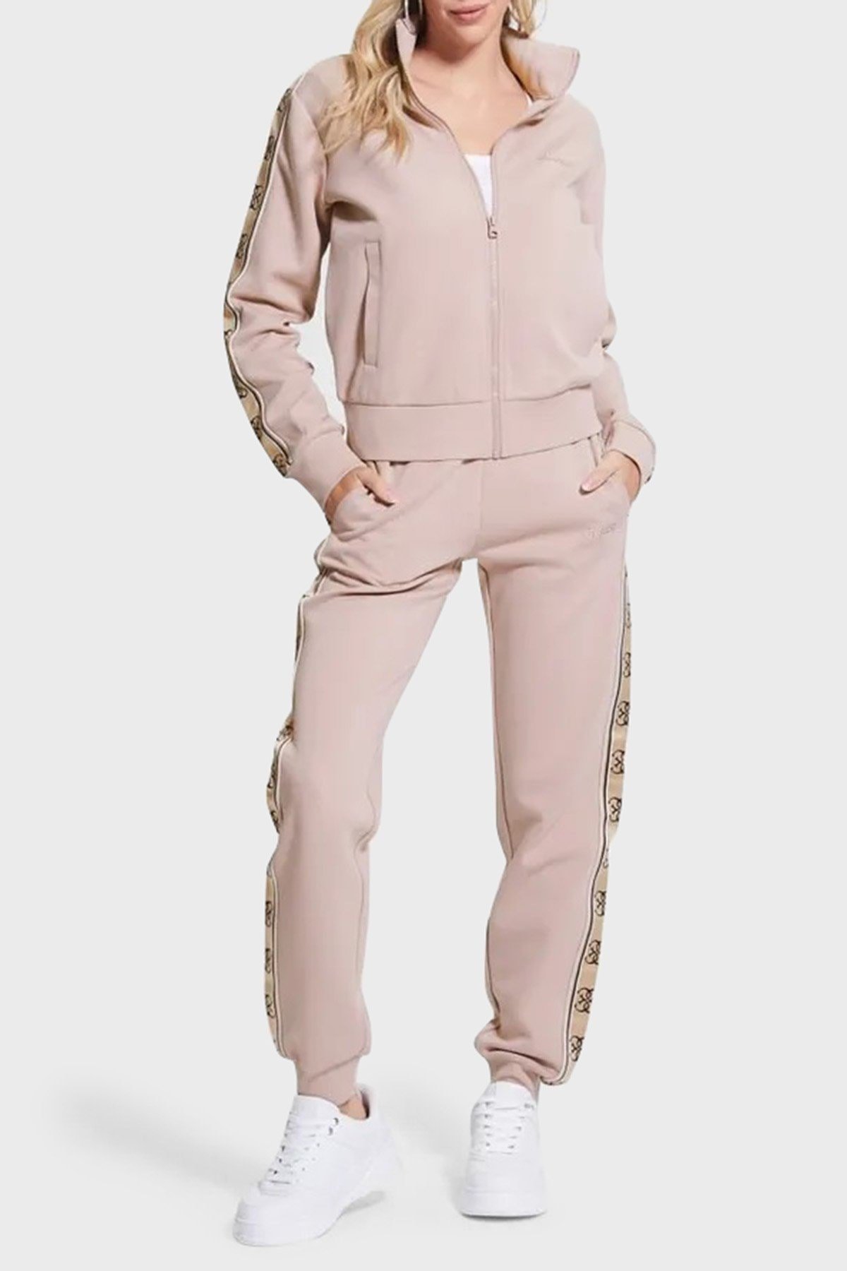 GUESS Yan logo şeritli sweatshirt