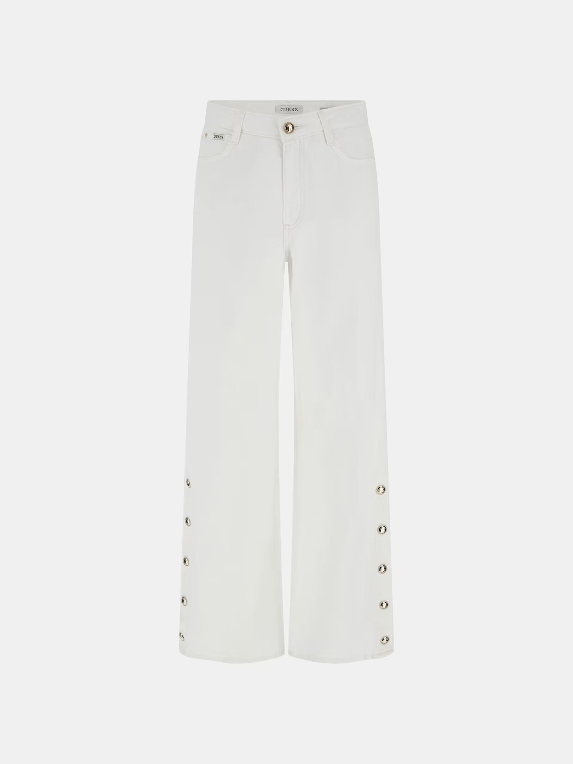 GUESS yüksek belli paz geniş paça denim pantolon