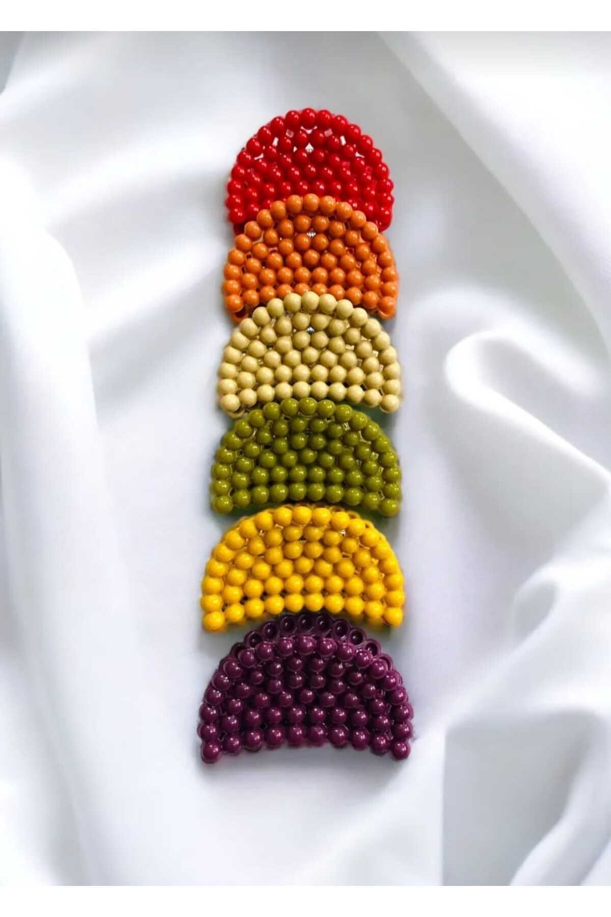 İnci Oval Model Beyaz Renkli Mandal Toka 5 cm 1 Adet