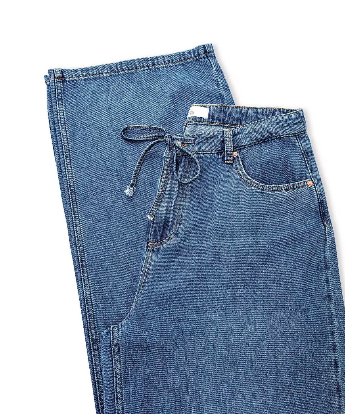 İPEKYOL BELDEN BAĞLAMALI WİDE LEG FİT JEAN PANTOLON