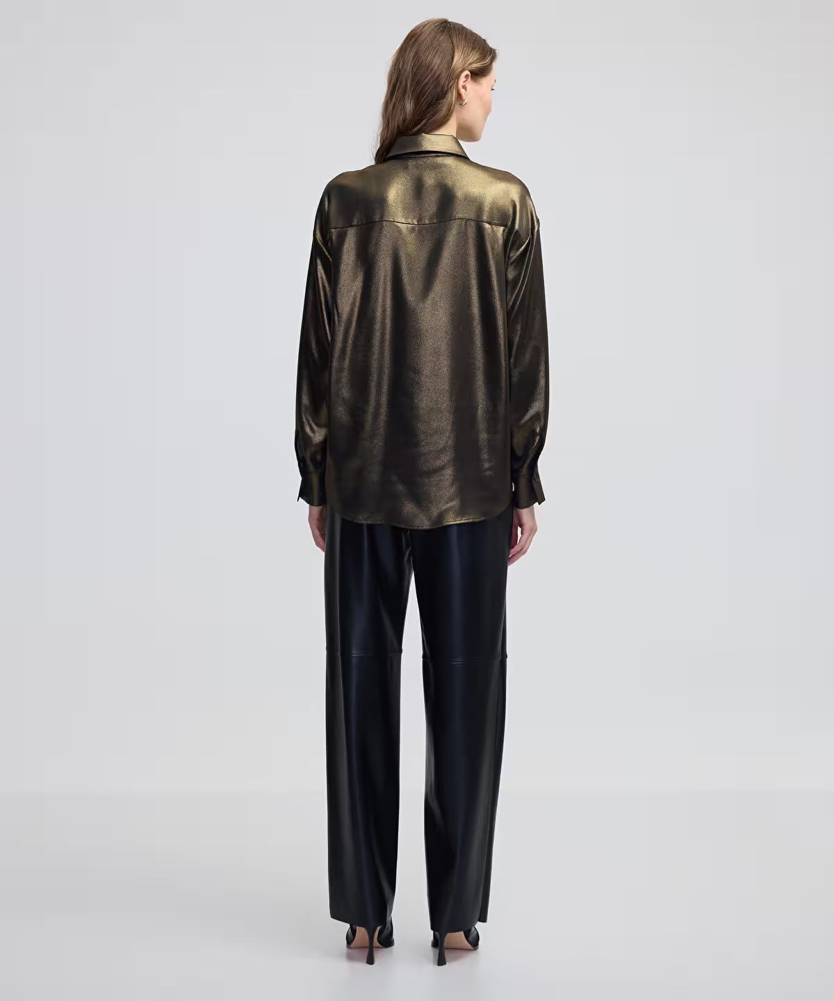 İPEKYOL PARLAK DOKULU KENDİNDEN PAPYON GÖMLEK