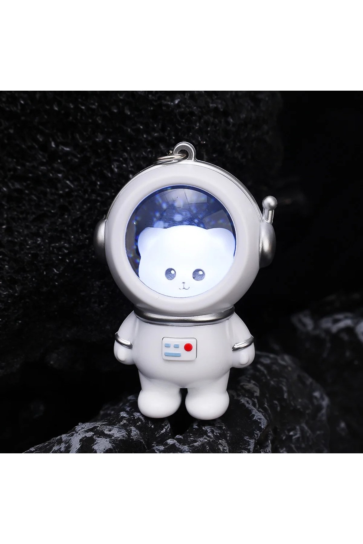 Işıklı 1 Adet Astronot Kedi Veya Panda Model Anahtralık