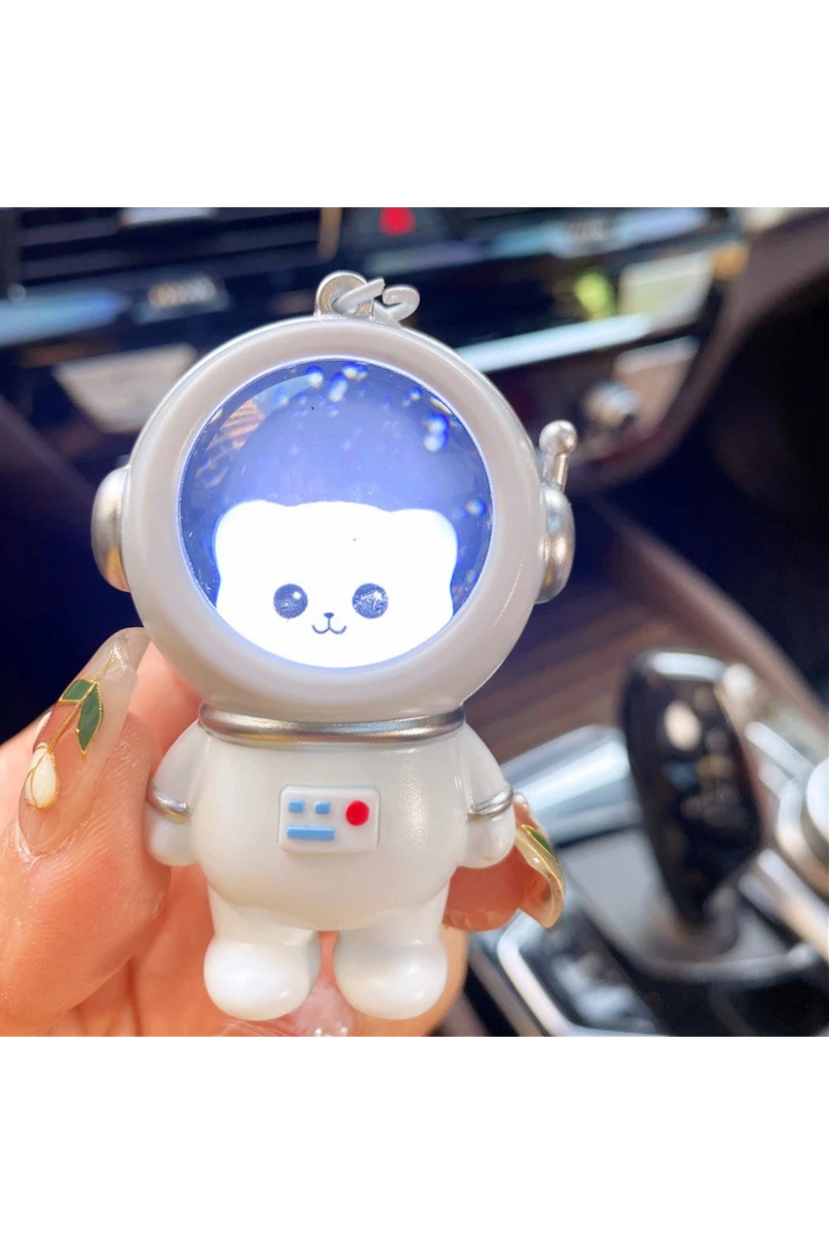 Işıklı 1 Adet Astronot Kedi Veya Panda Model Anahtralık