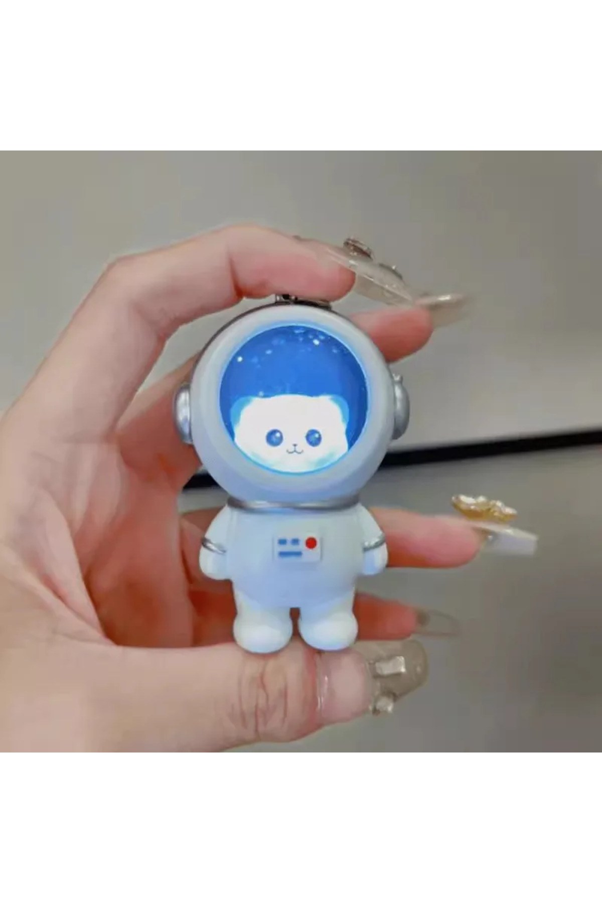 Işıklı 1 Adet Astronot Kedi Veya Panda Model Anahtralık