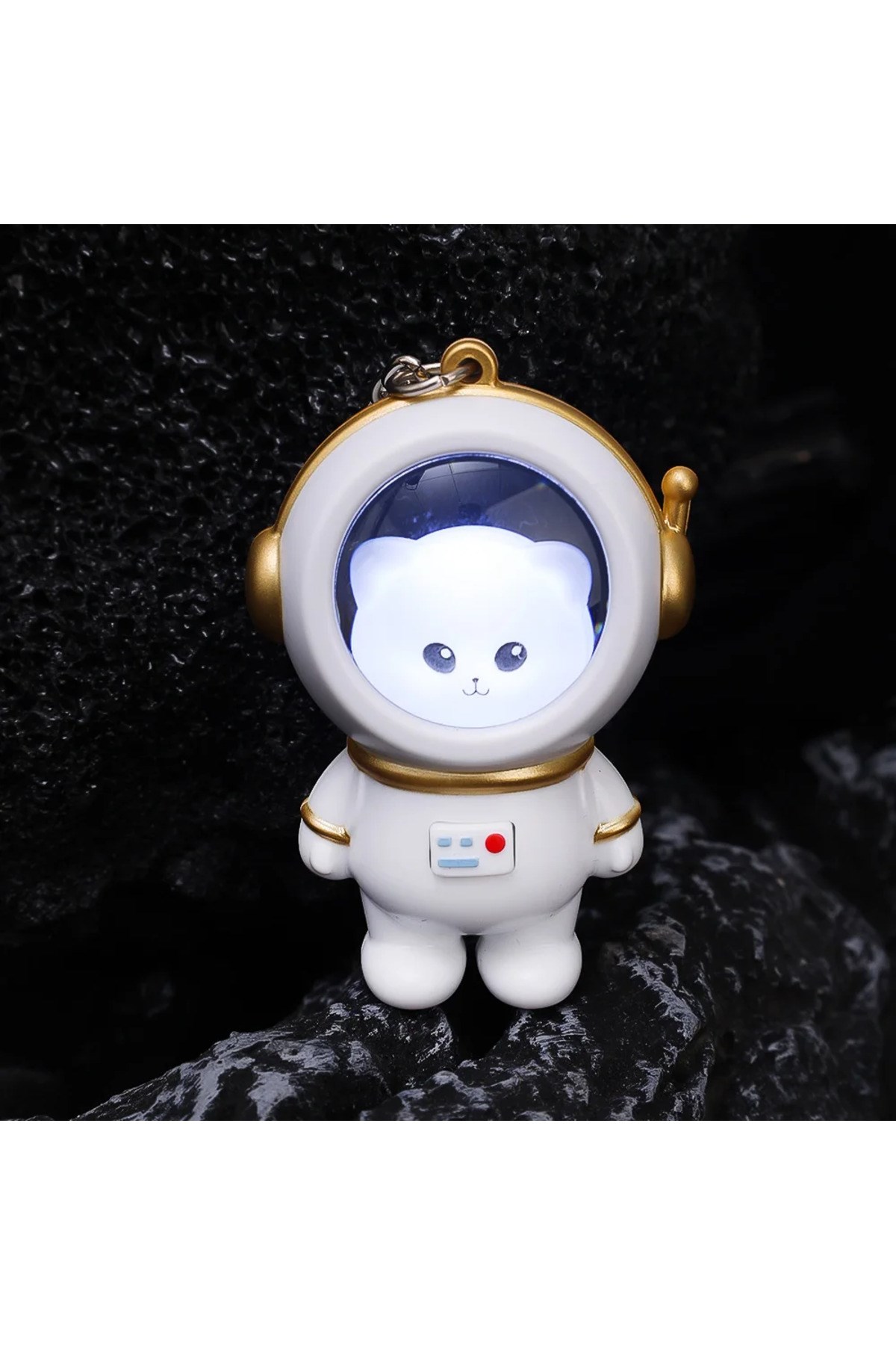 Işıklı 1 Adet Astronot Kedi Veya Panda Model Anahtralık