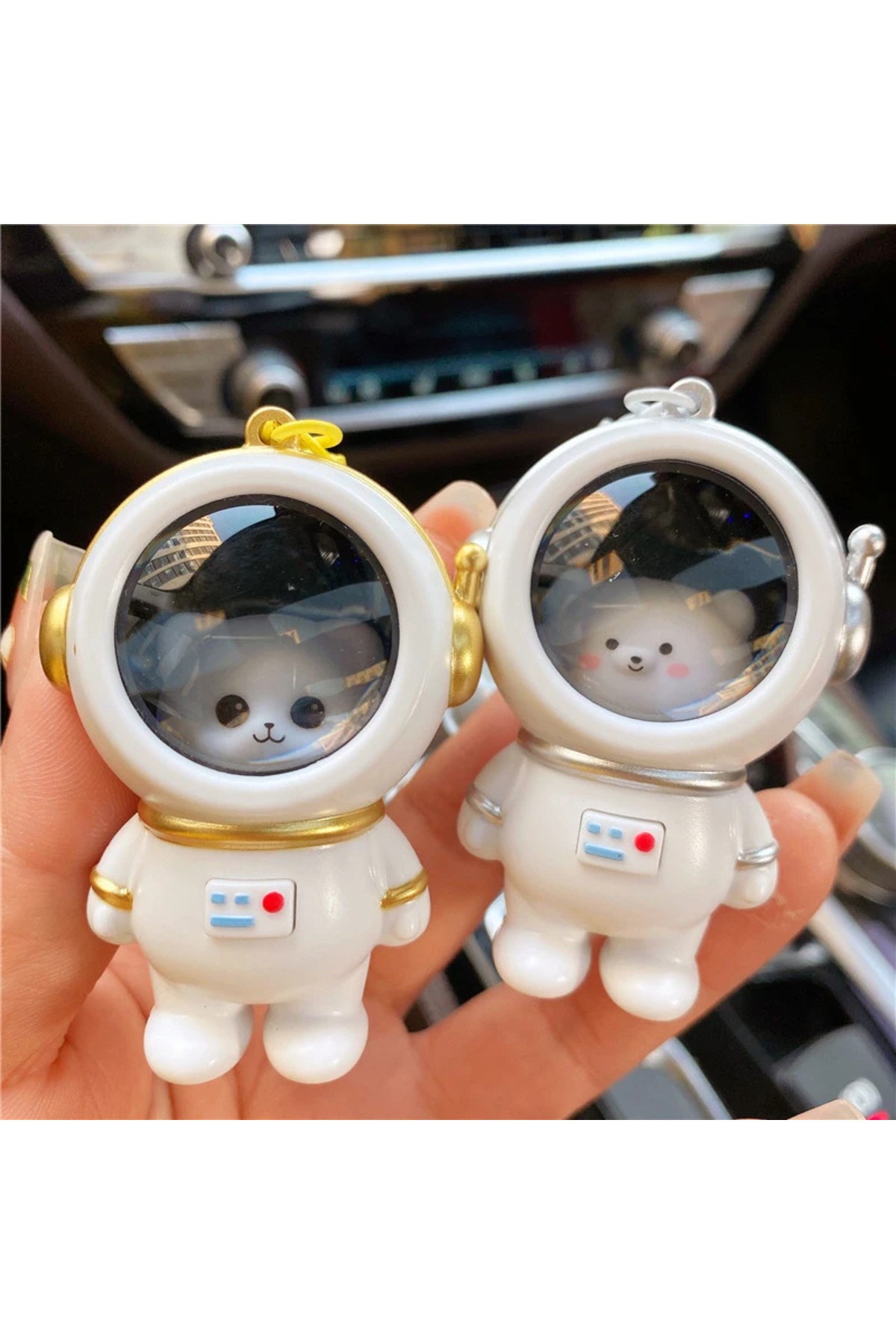 Işıklı 1 Adet Astronot Kedi Veya Panda Model Anahtralık