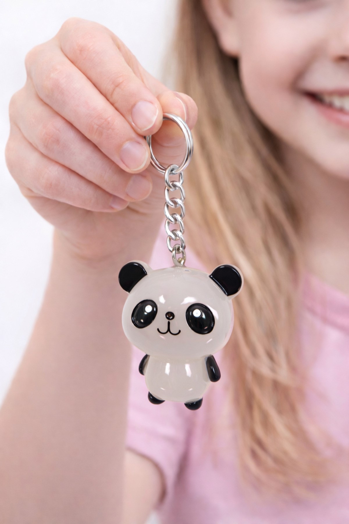 Işıklı Panda Anahtarlık Sallanınca Yanan Led Işıklı Anahtarlık Charm