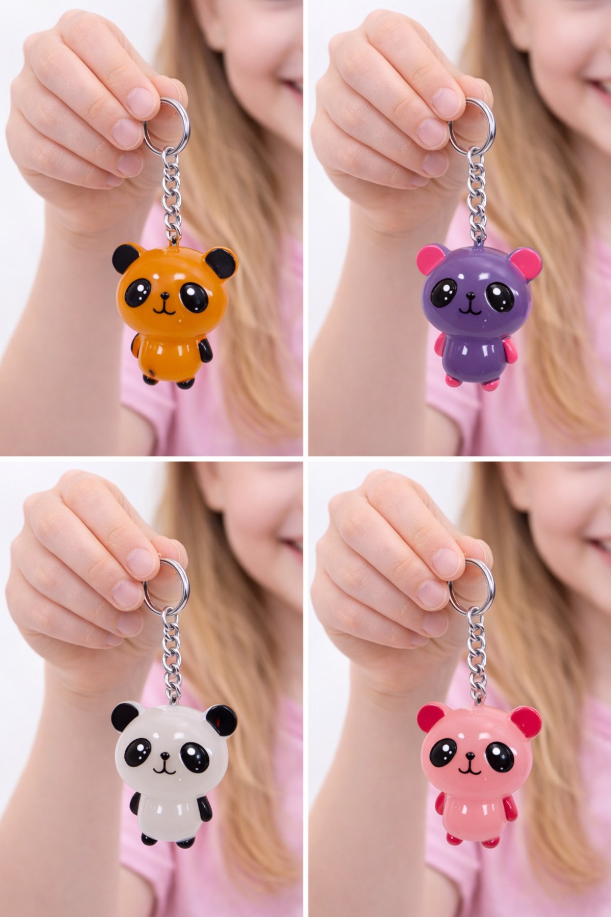 Işıklı Panda Anahtarlık Sallanınca Yanan Led Işıklı Anahtarlık Charm
