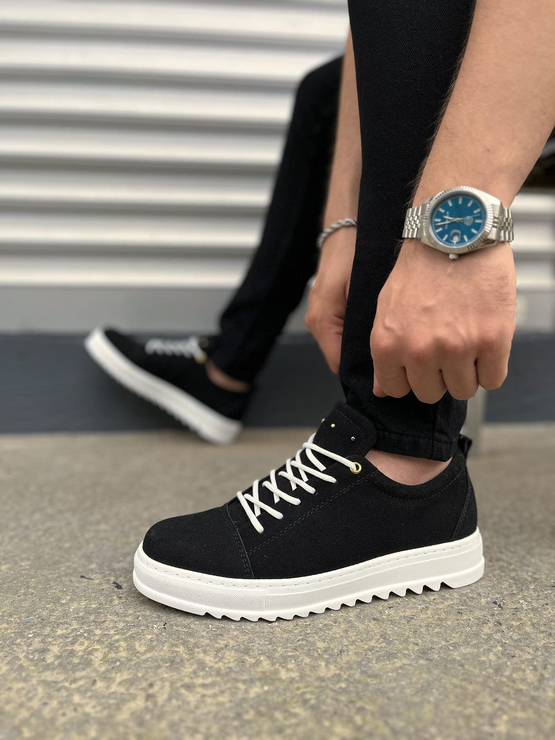JY152 Cool Bağcıklı Süet Erkek Günlük Spor Klasik Ayakkabı SBT - Siyah