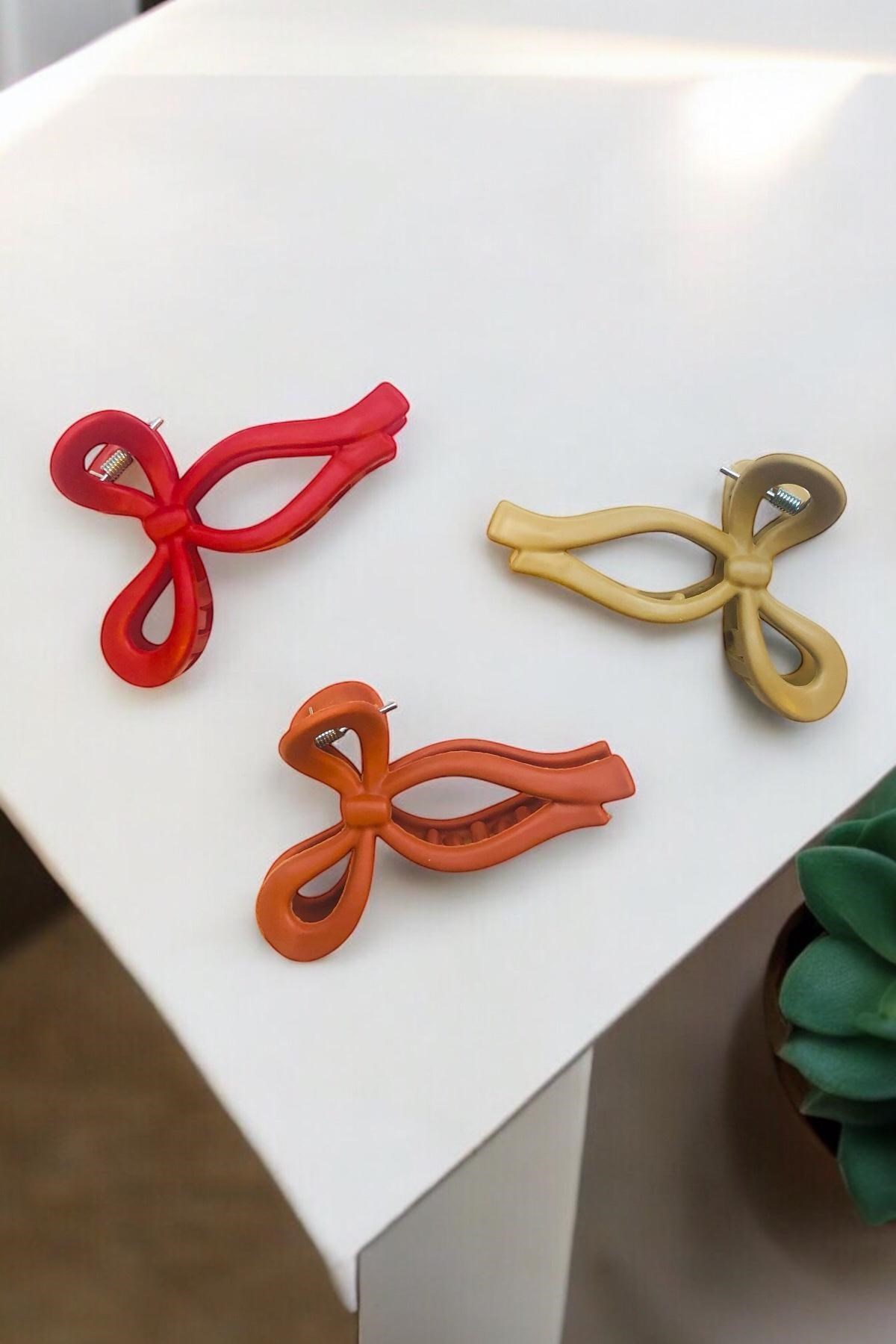 Kadın 3 Adet 11 Cm Mat Mandal Toka