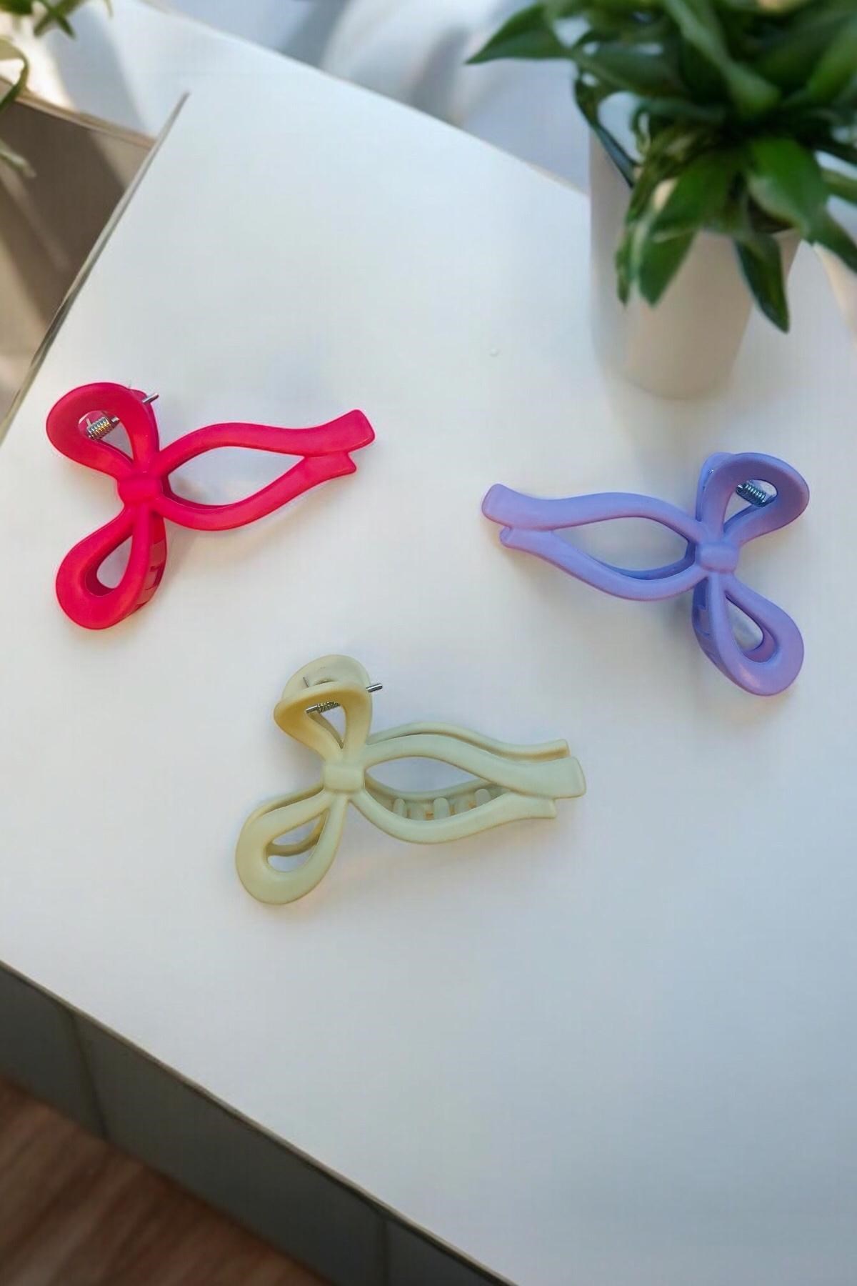 Kadın 3 Adet 11 Cm Mat Mandal Toka
