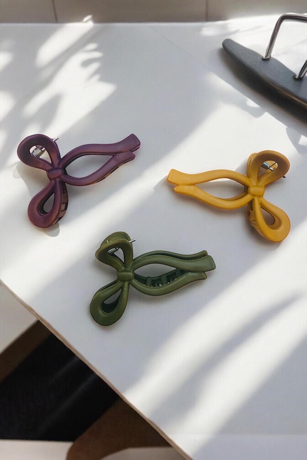 Kadın 3 Adet 11 Cm Mat Mandal Toka
