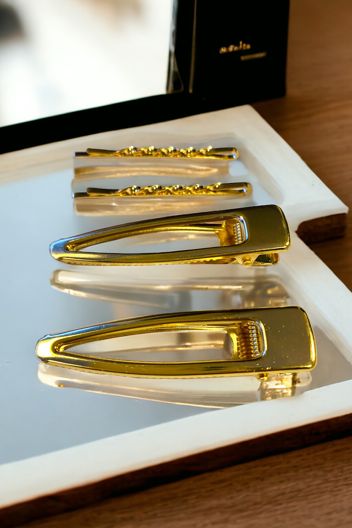 Kadın 6 Cm Gold Renk 2 Adet Firkete 2 Adet Pens Toka Seti