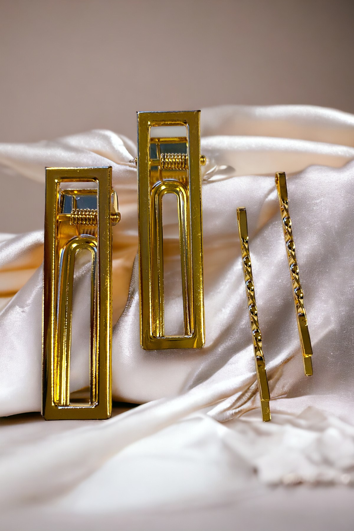 Kadın 6 Cm Gold Renk 2 Adet Firkete 2 Adet Pens Toka Seti