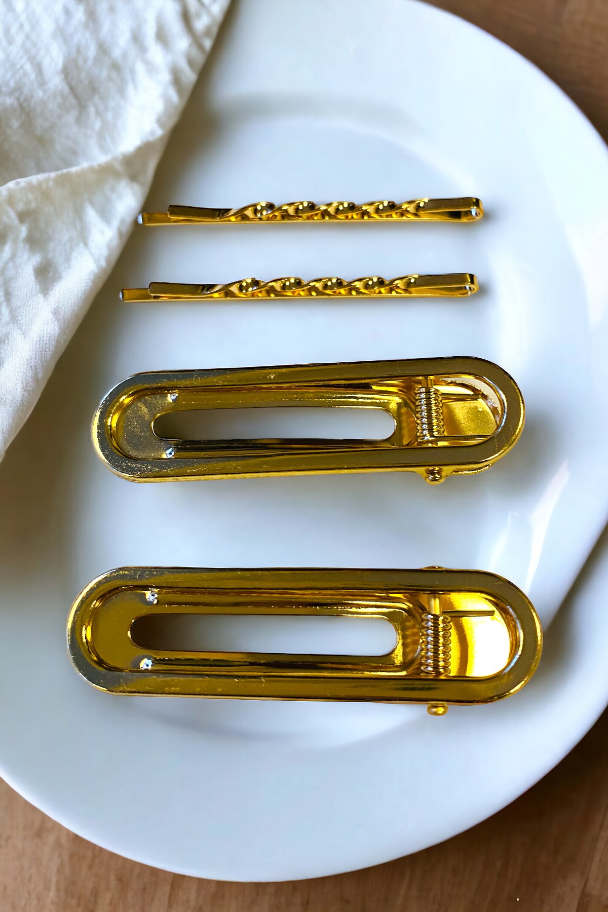 Kadın 6 Cm Gold Renk 2 Adet Firkete 2 Adet Pens Toka Seti