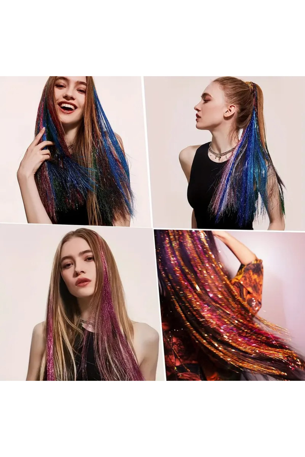 Kadın Hair Tinsel Parlak Simli Saç Süsü