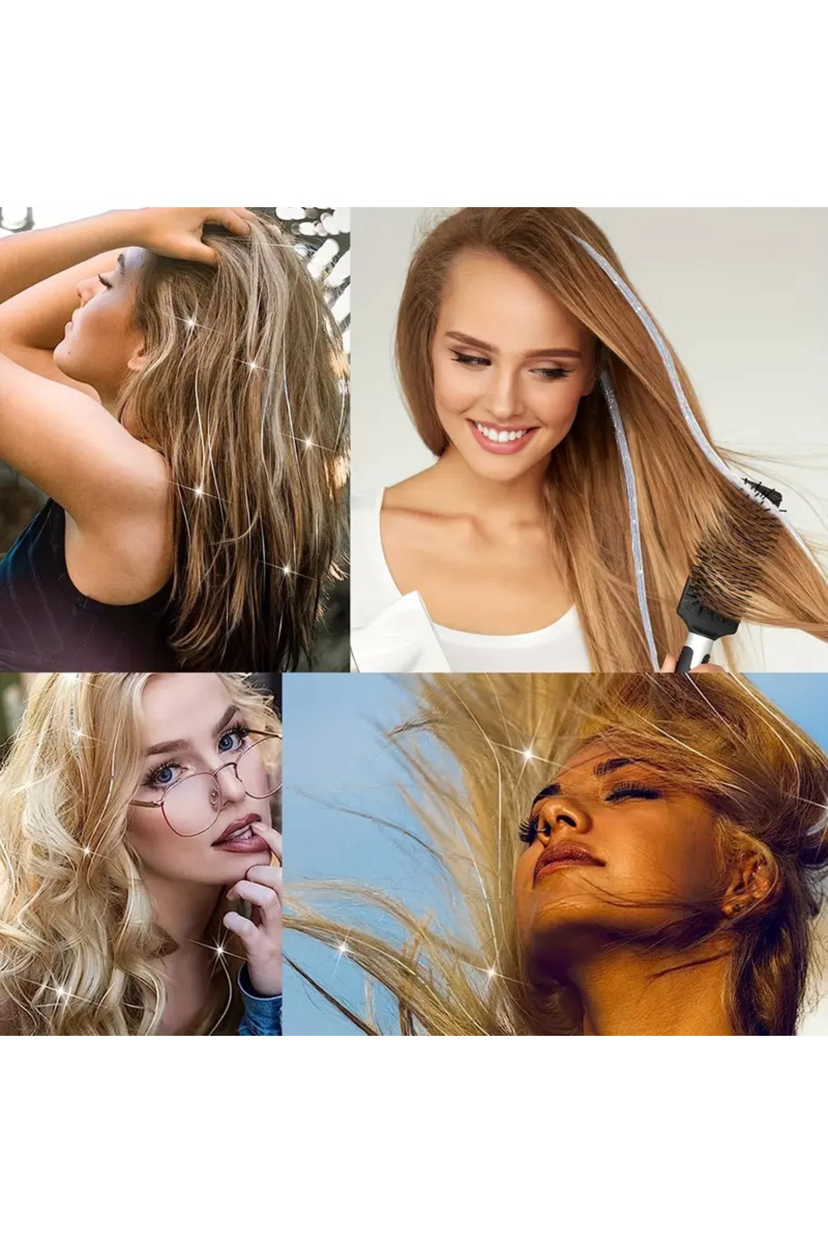 Kadın Hair Tinsel Parlak Simli Saç Süsü